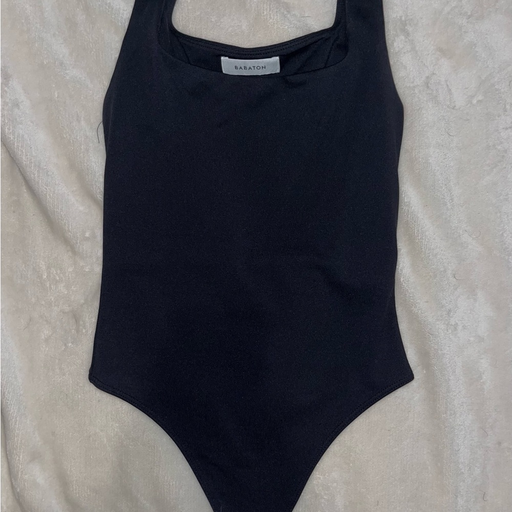 Babaton Black square neck bodysuit